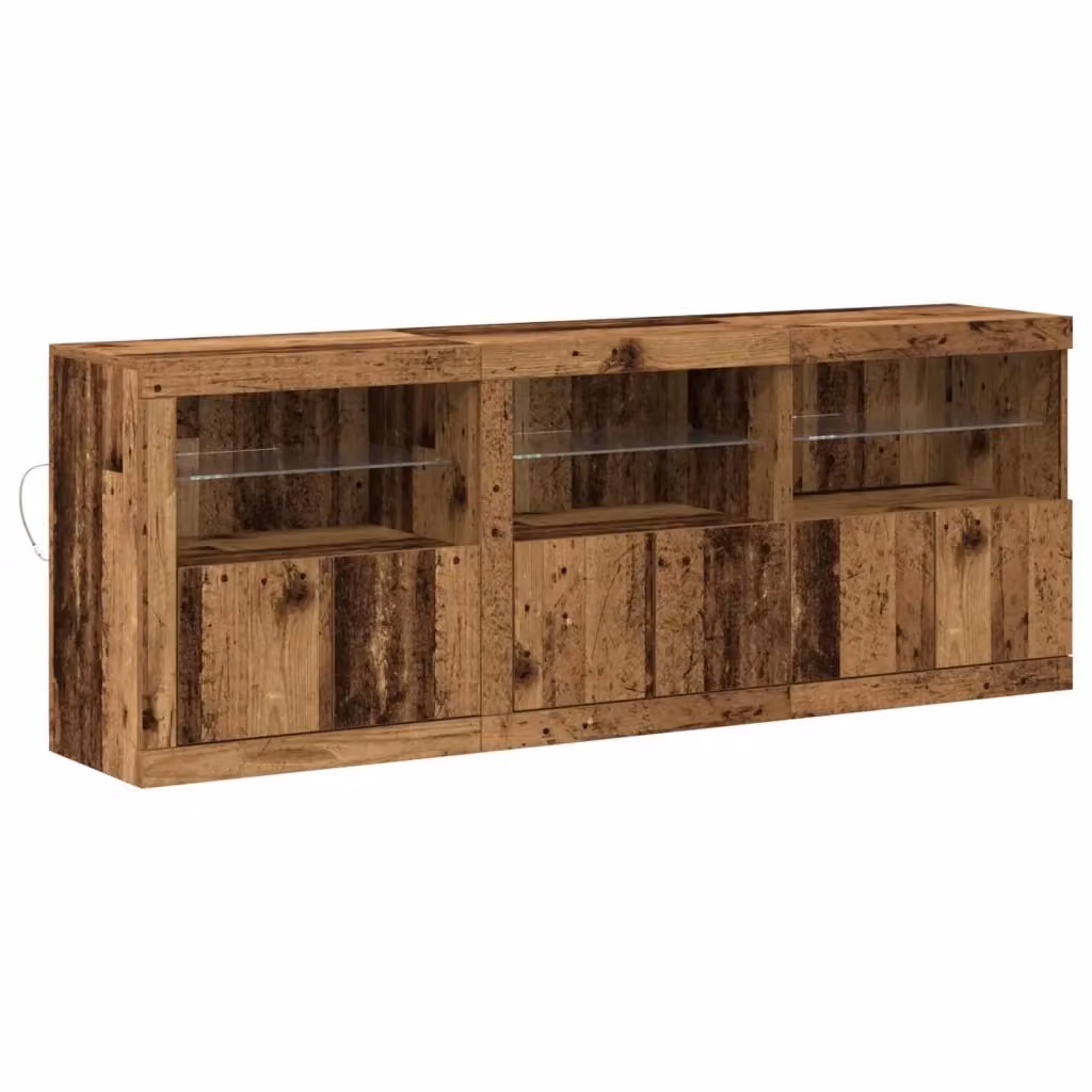 Madia moderna vidaXL in legno ingegnerizzato marrone con illuminazione LED integrata L/P/H: 181 x 37 x 67 cm – 2