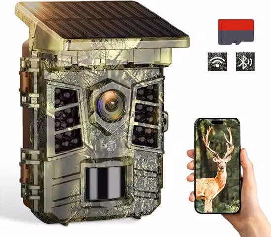 Telecamera per il monitoraggio della fauna selvatica - Telecamera wireless da esterno con visione notturna - Telecamera per l'osservazione della fauna selvatica
