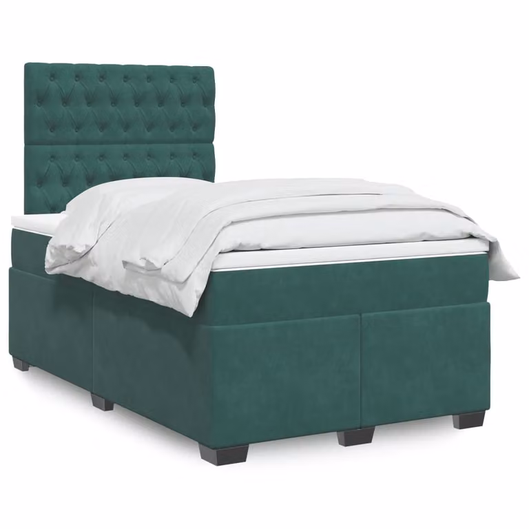Maison Exclusive - Giroletto a Molle con Materasso Verde Scuro 120x200 cm Velluto