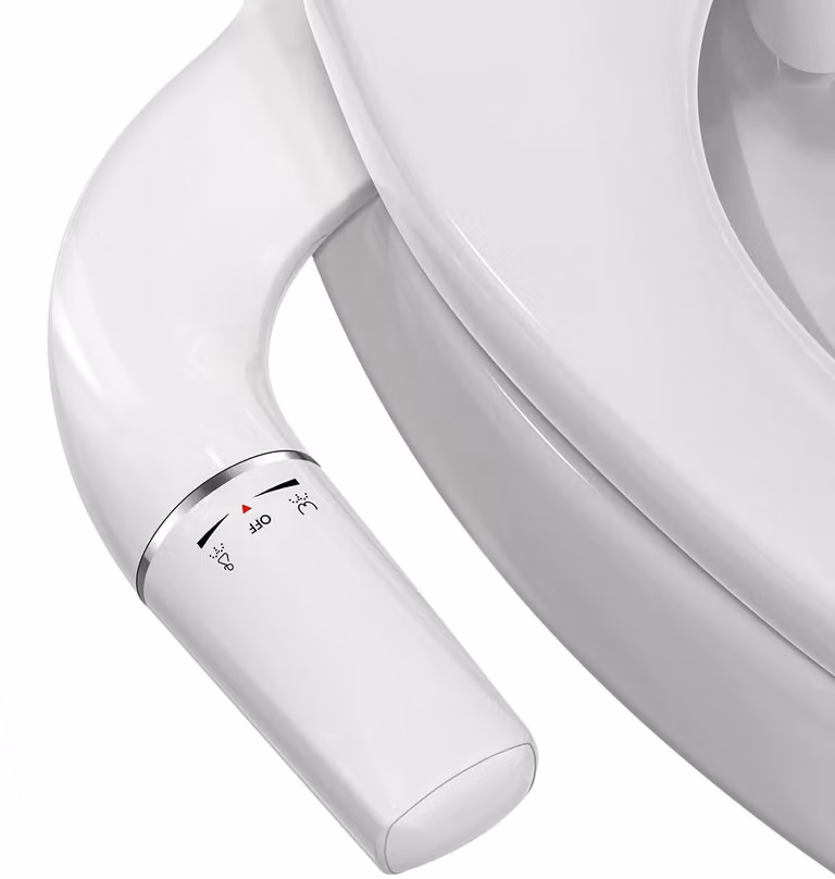 Supporto minimalista per bidet, con regolazione della pressione dell'acqua
