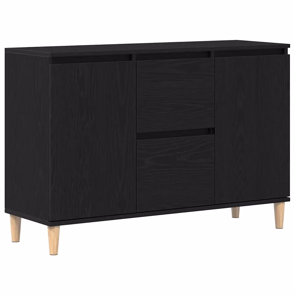 Credenza moderna vidaXL in legno nero per soggiorno e sala da pranzo L: 101 cm, P: 35 cm, H: 60 cm – 2