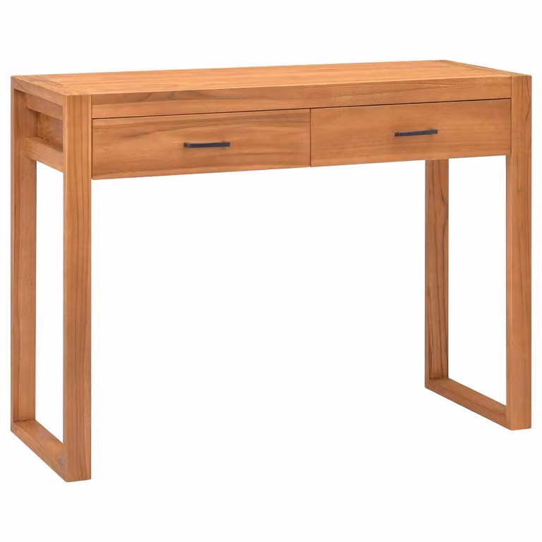 Scrivania Living Store con 2 cassetti, dimensioni 100x40x75 cm, in legno di teak