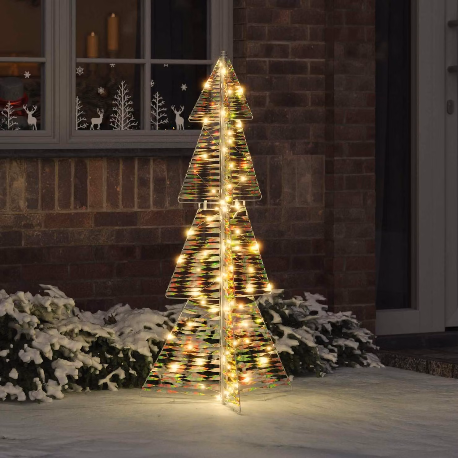 Maison Exclusive - Albero di Natale con 100 luci a LED, luce bianca calda, altezza 120 cm, materiale: PET