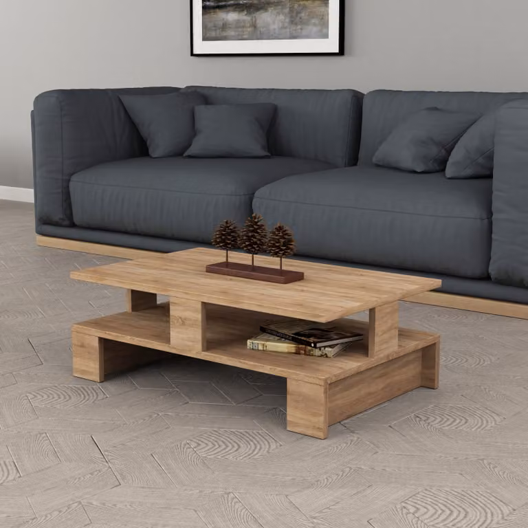 Skye Decor, Mansu- Mansu DTE, color rovere, tavolini da salotto, 27,5x80x50 cm, pannello truciolare rivestito al 100% in melamina