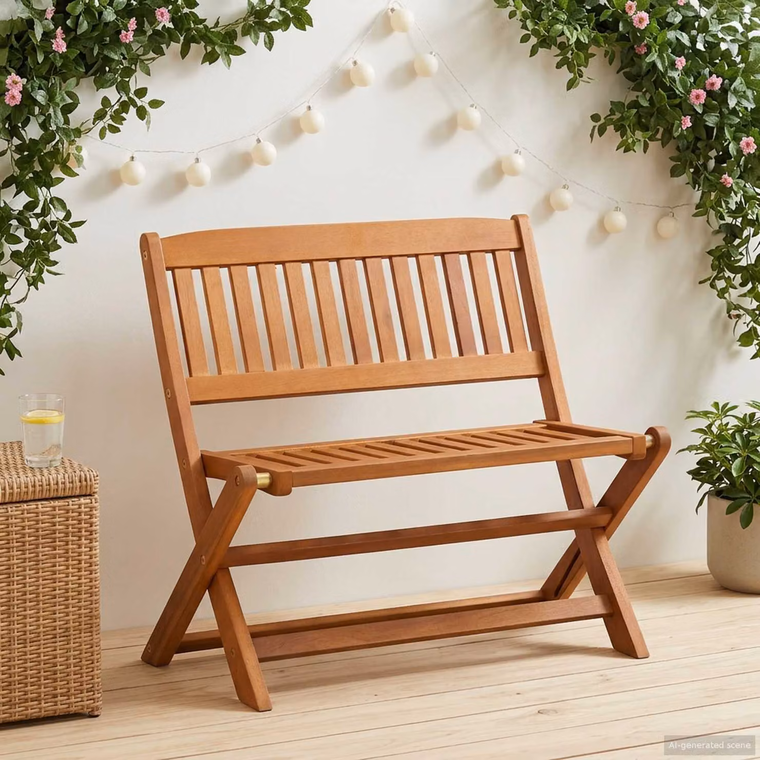Panchina per bambini vidaXL in legno oliato marrone L: 61 cm, P: 38 cm, H: 57 cm