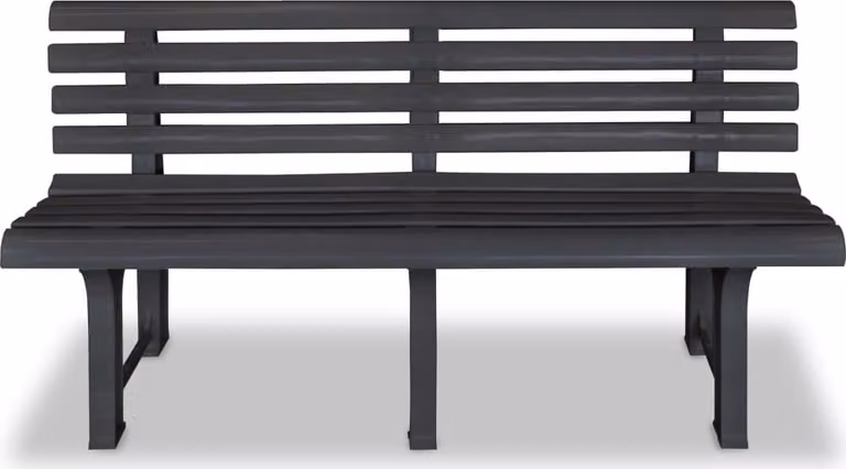 Panchina da Giardino 145,5 cm in Plastica Antracite