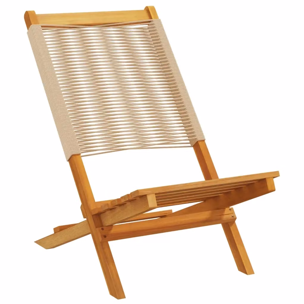 Set di 2 sedie da giardino vidaXL in legno di acacia oliato e polipropilene, colore beige – 2