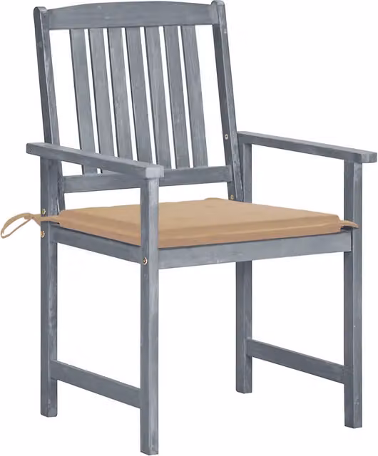 Sedie da Giardino con Cuscini 8 pz in Massello di Acacia Grigie 3078225