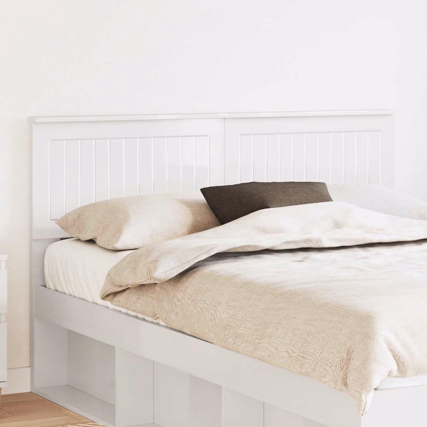 Testiera per letto moderna vidaXL in legno ingegnerizzato bianco lucido