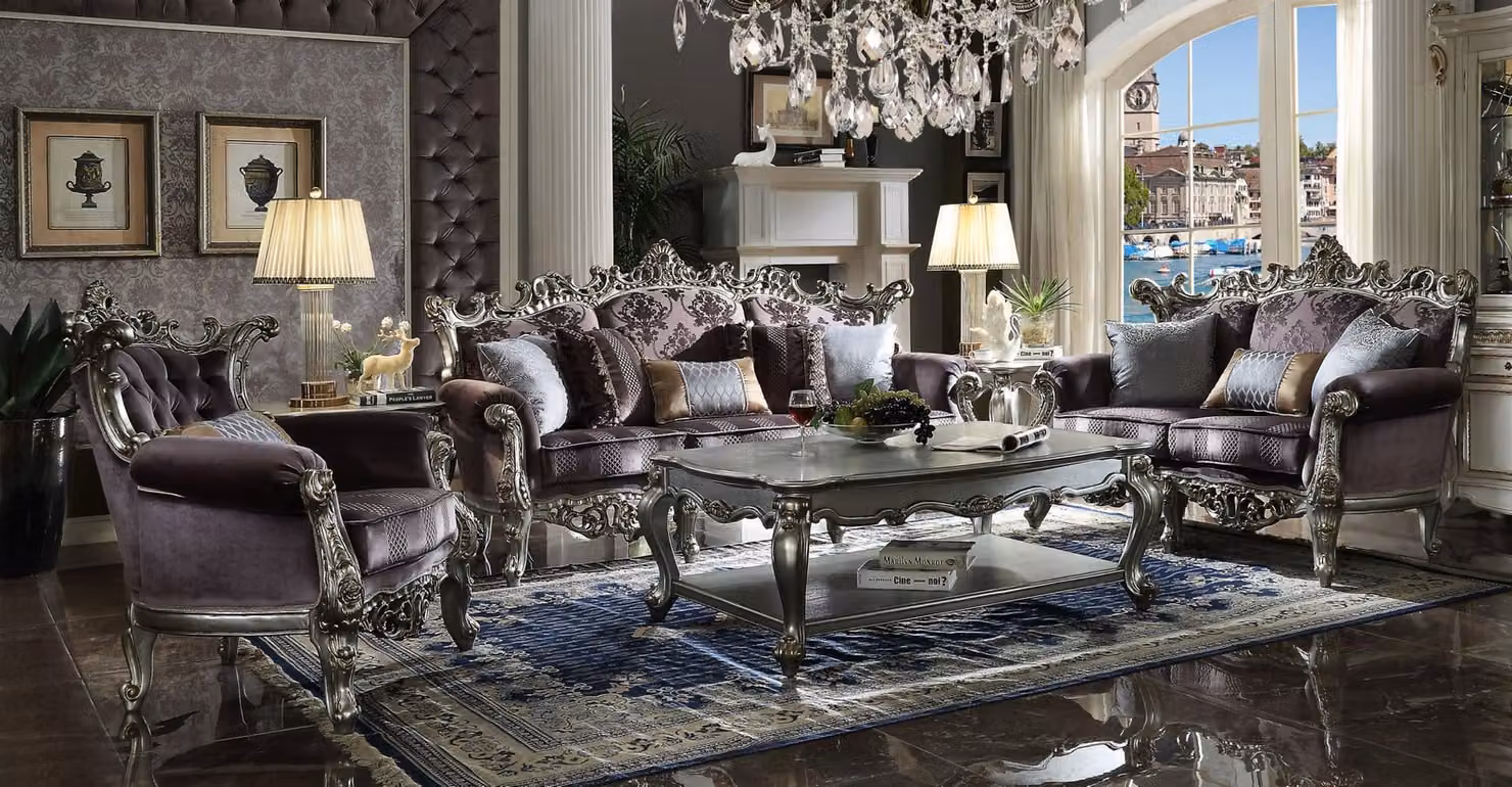 Sofagarnitur 3+2 Sitzer Klassischer Wohnlandschaft Sofas Couchen Barock Möbel