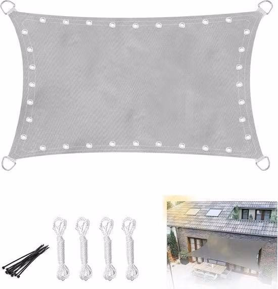 Tendaggio per balcone - zonizzazione - 1 pezzo - grigio chiaro - 4 x 5 m