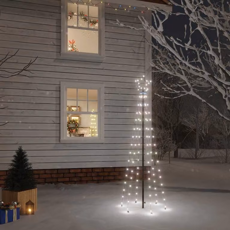 Albero di Natale moderno vidaXL con 108 LED bianco freddo, Altezza: 180 cm