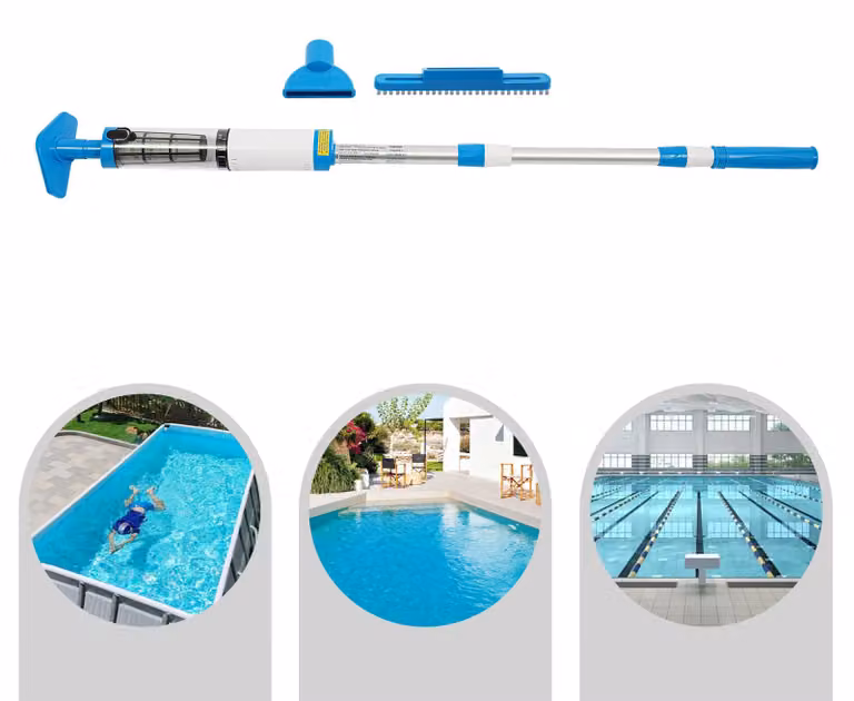 Aspiratore per piscina, senza fili, ricaricabile, blu