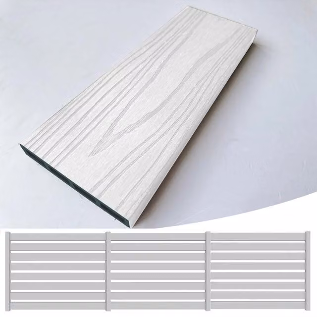 Listoni WPC PRIME L196xH183cm per recinzione colore Bianco SUPRAM listone 105x1805mm spessore 20mm