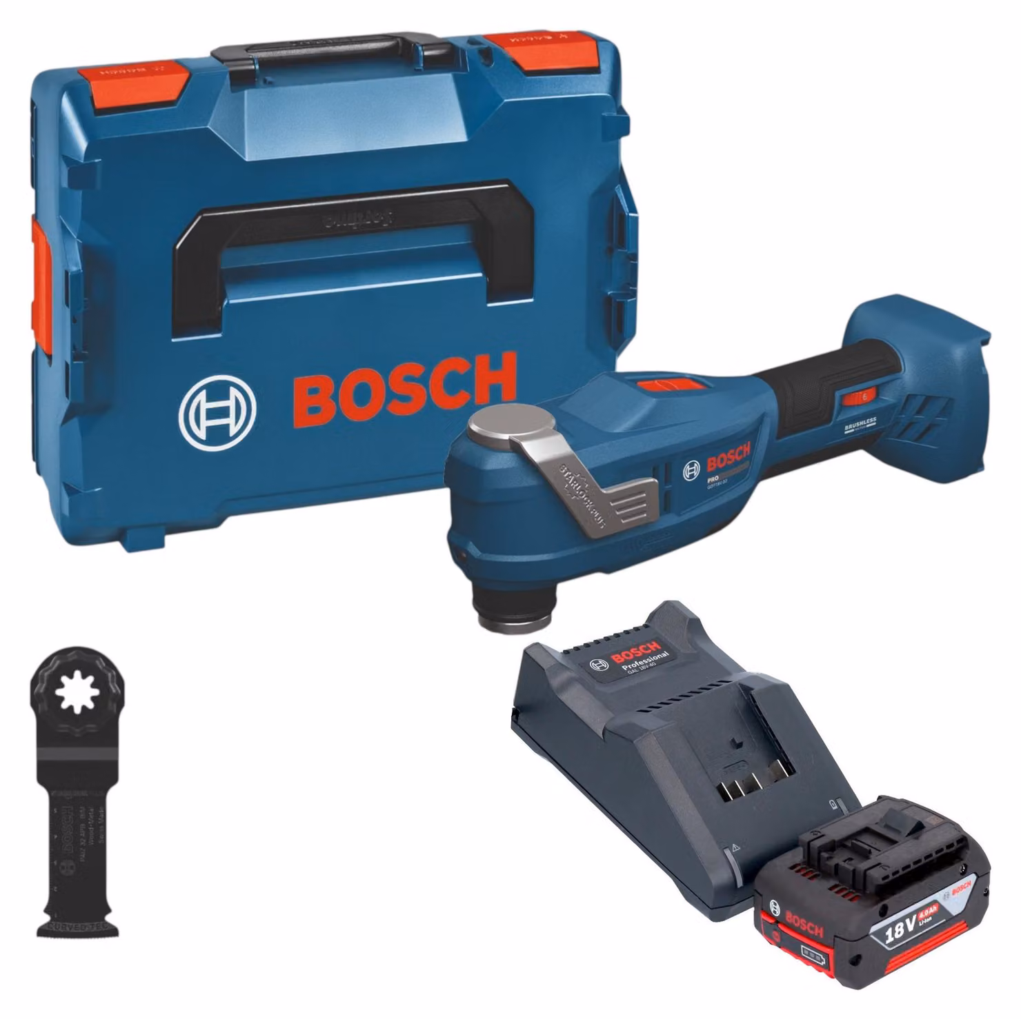Utensile multifunzione a batteria Bosch GOP 18V-30 18 V Starlock Plus Brushless ( 06018G3001 ) + L-Boxx - senza batteria, senza caricabatteria