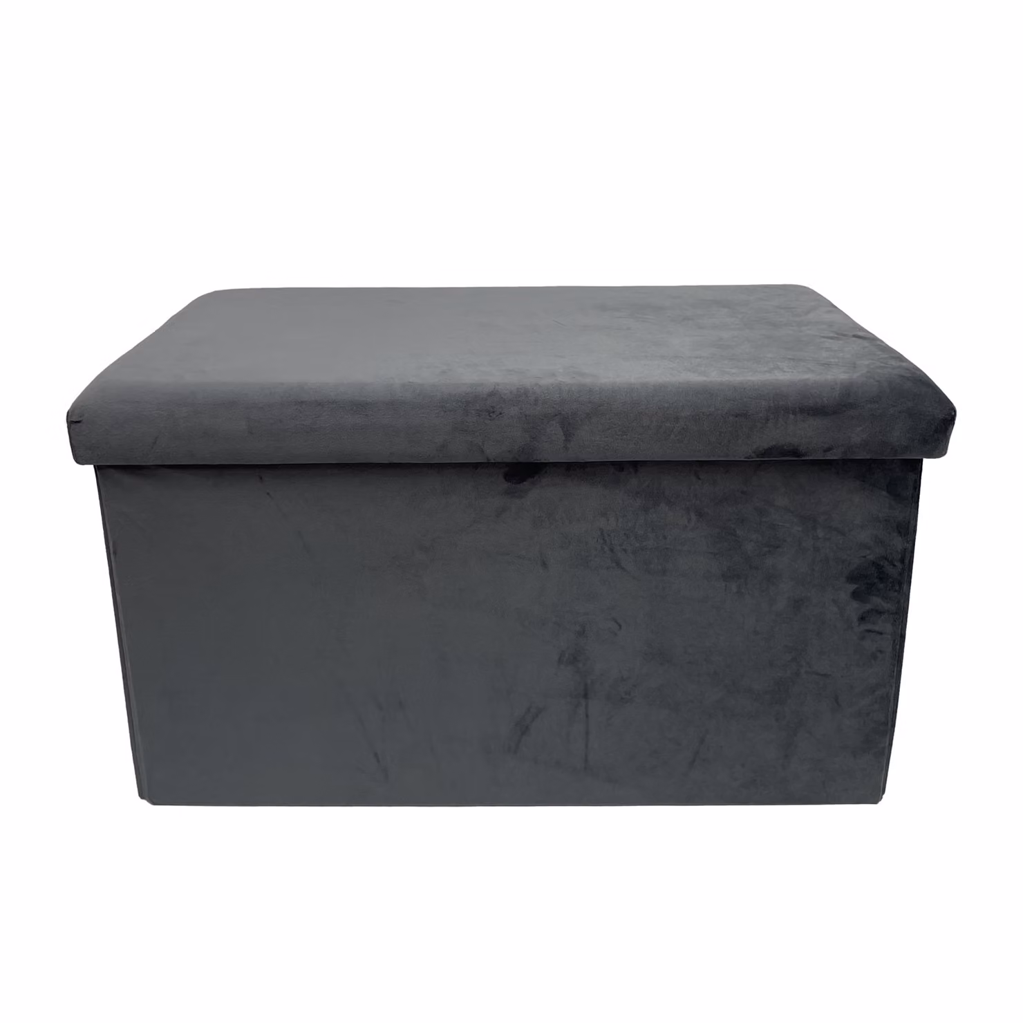 Cassapanca pieghevole in velluto grigio L: 71 cm, P: 40 cm, H: 40 cm – 2