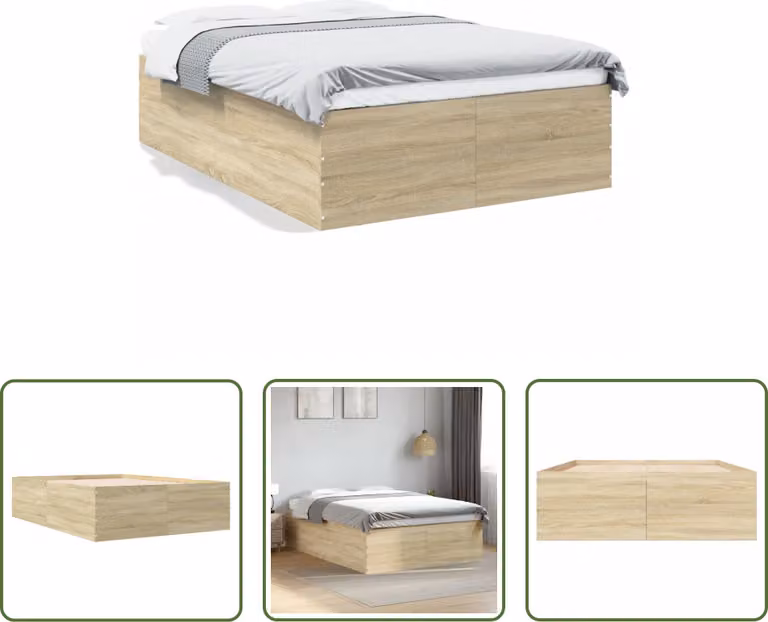 The Living Store struttura letto rovere Sonoma 120x200 cm materiale a base di legno