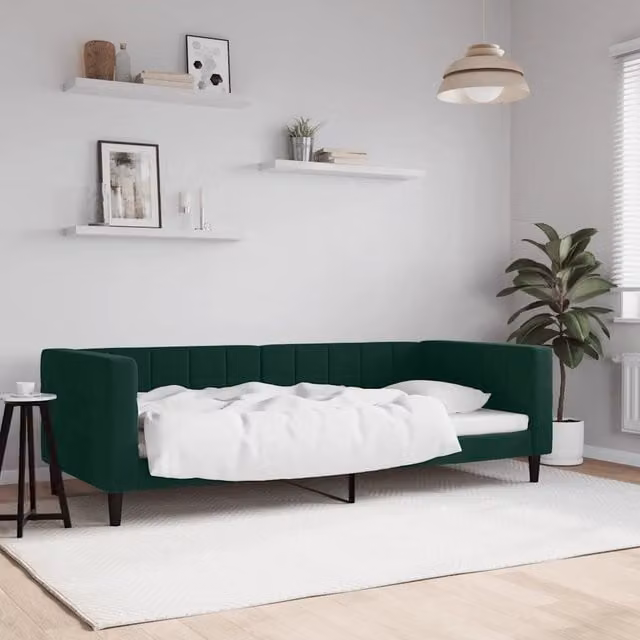 Letto da giorno verde vidaXL con struttura imbottita e design moderno