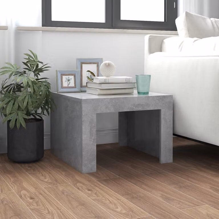 vidaXL Tavolino da caffè grigio cemento 50x50x35 cm Materiale a base di legno - Tavolino da caffè - Tavoli da caffè - Tavolo da divano - Tavoli da divano
