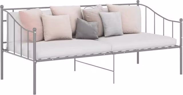 Telaio Divano Letto Grigio in Metallo 90x200 cm 324775
