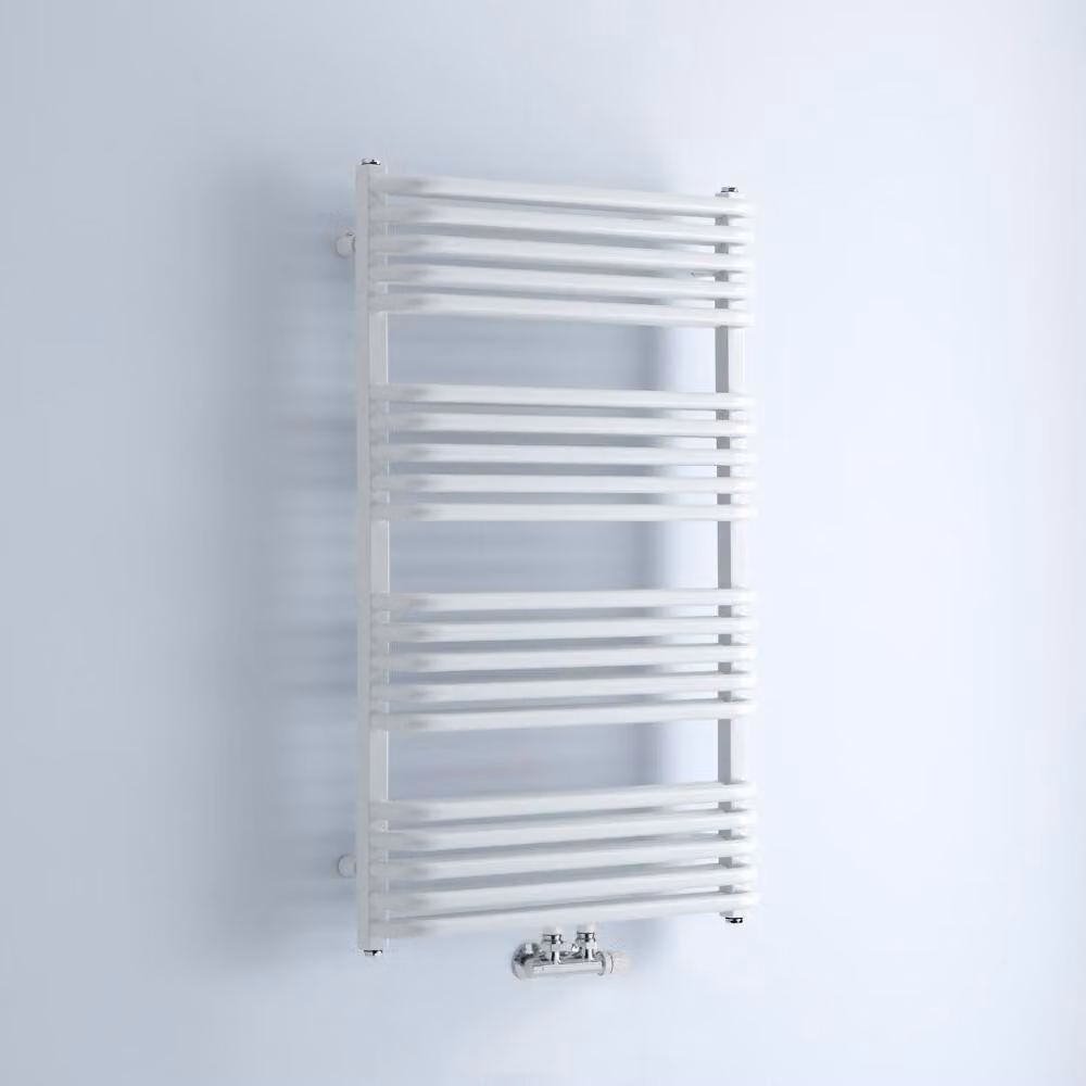 Scaldasalviette Curvo con Attacco Centrale - Bianco - 1000mm x 600mm - 920W
