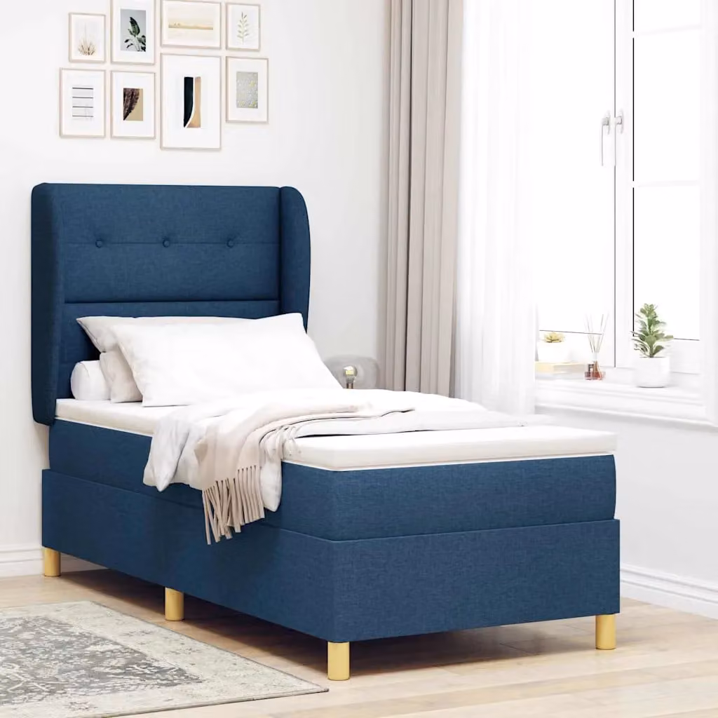 Letto ibrido con testiera vidaXL in tessuto blu L: 200 cm, P: 80 cm