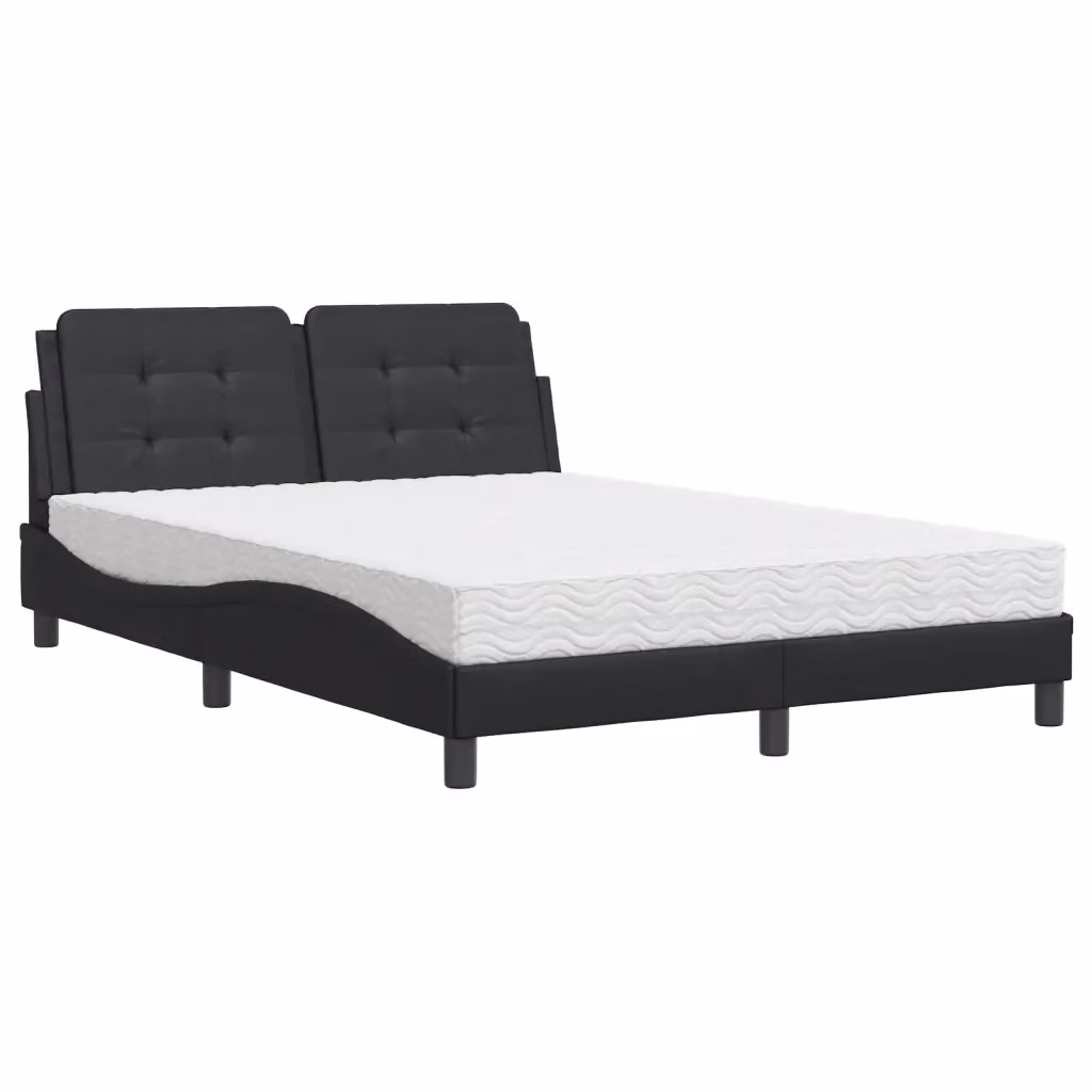 Letto con Materasso Zadar vidaXL in Similpelle Nero L/P: 120 x 200 cm – 2