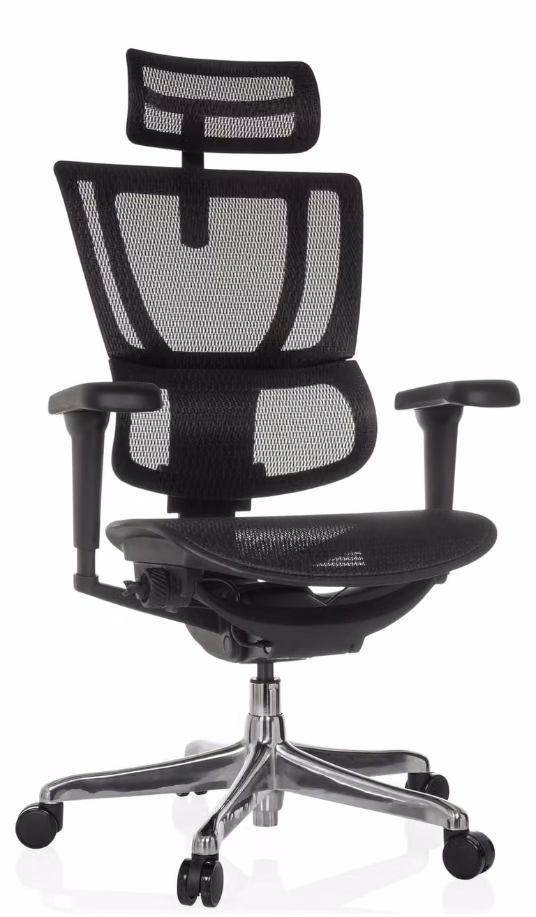 Sedia da ufficio ergonomica con rivestimento in rete, colore nero, portata massima 120 kg