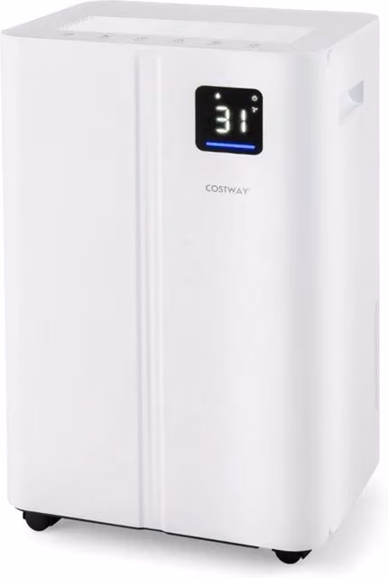 Deumidificatore da 25,5L per casa e cantina con 3 modalit¨¤, Deumidificatore sbrinamento automatico per bagno Bianco