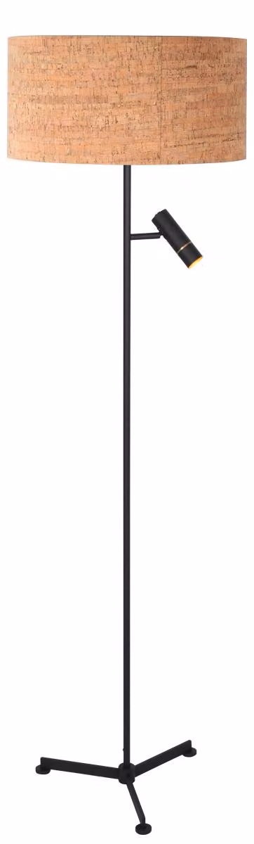 Lampada da terra - nero - Stang - metallo tessile - Ø 40cm - LED_E27 - 4833ZW - Steinhauer
