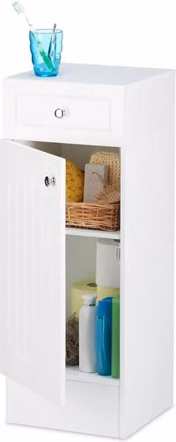 Cassa da bagno a design a lamelle con ante apribile - altezza 305 cm - larghezza 80 cm - profondità 305 cm - colore bianco