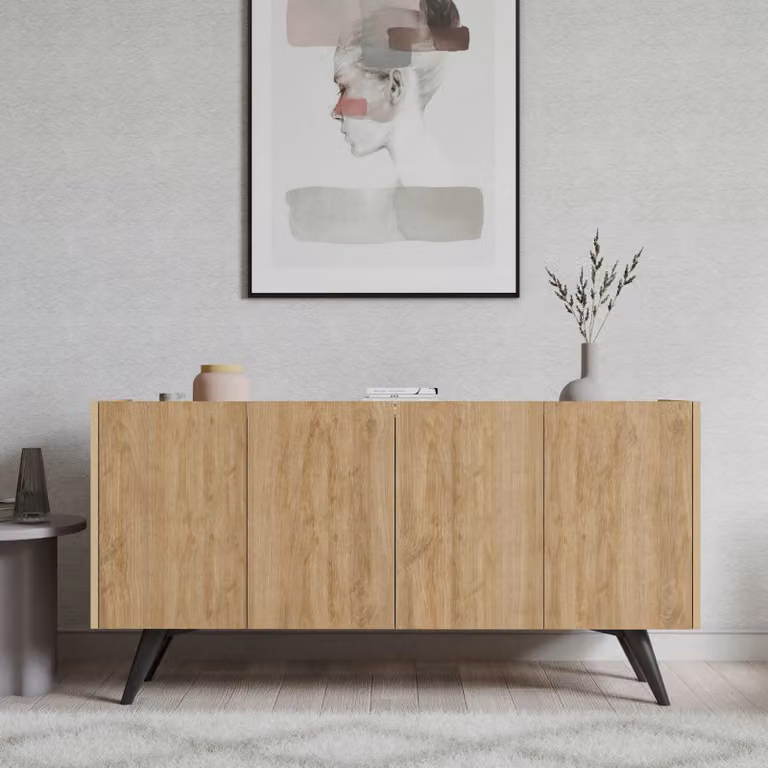Skye Decor, Pekin- PekinMDD, color rovere, cassettiere, 40x150x76 cm, pannello truciolare rivestito al 100% in melamina