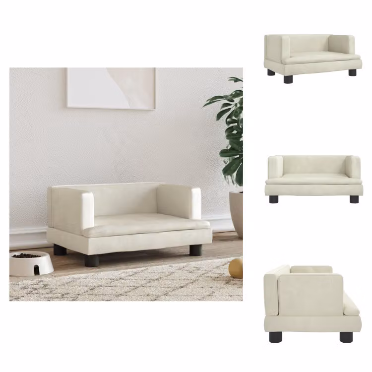 vidaXL Letto per cani Crema 60x40x30 cm in velluto - Letti per cani