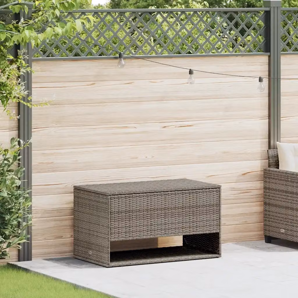 Scatola per cuscini da esterno in polyrattan grigio CFW9348367 L: 100 cm, P: 55 cm, H: 55,5 cm – 2