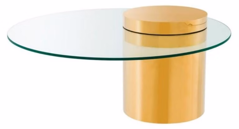 Tavolino da caffè in stile Art Déco, collezione Casa Padrino, finitura oro - 90 x altezza 43 cm