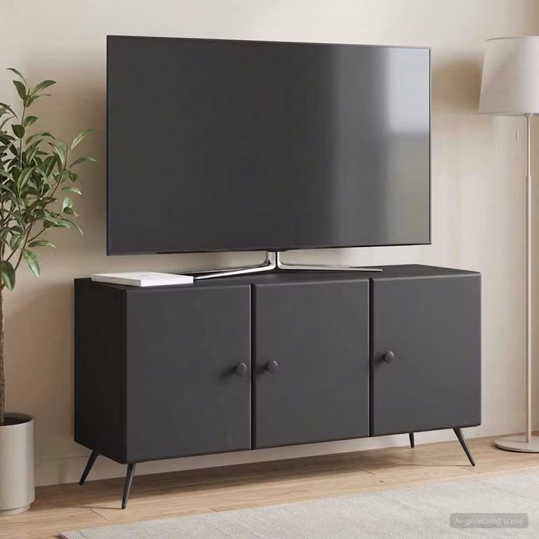 Mobile TV vidaXL Nero in Legno MDF per Soggiorno L 99 x P 34,5 x H 50 cm