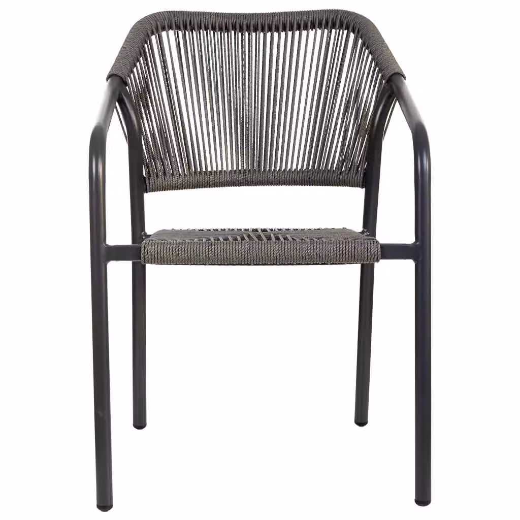 Sedia moderna in rattan sintetico grigio WANDERLUST DECO L: 60 cm, P: 60 cm, H: 80 cm – 2
