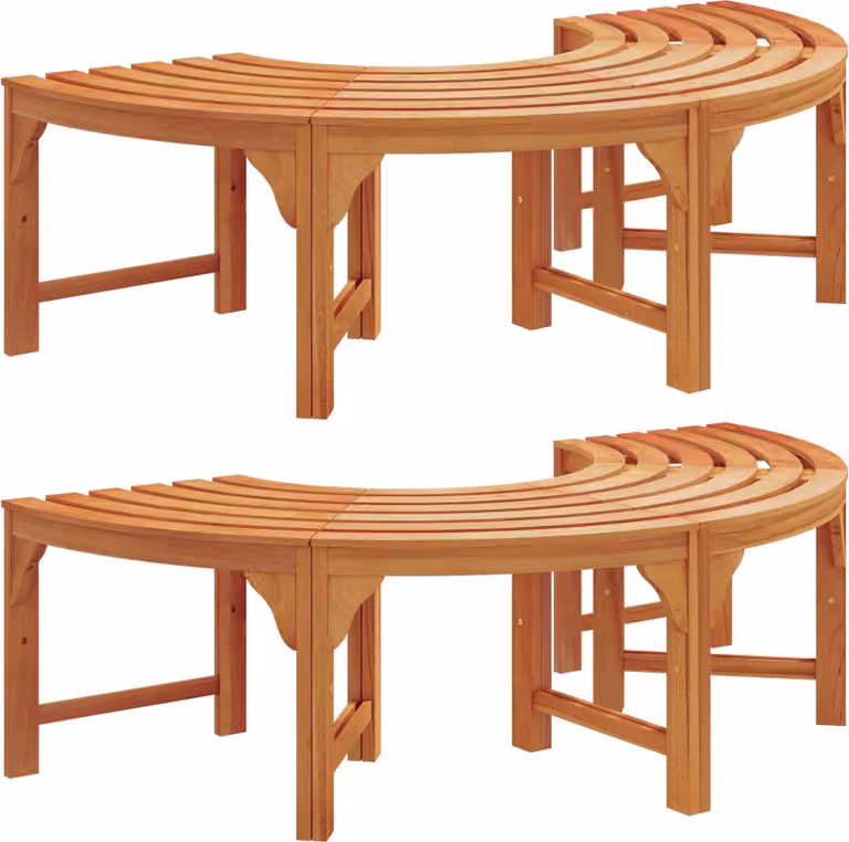 Panchina per Alberi 2 pcs Naturale 160 x 80 x 45cm