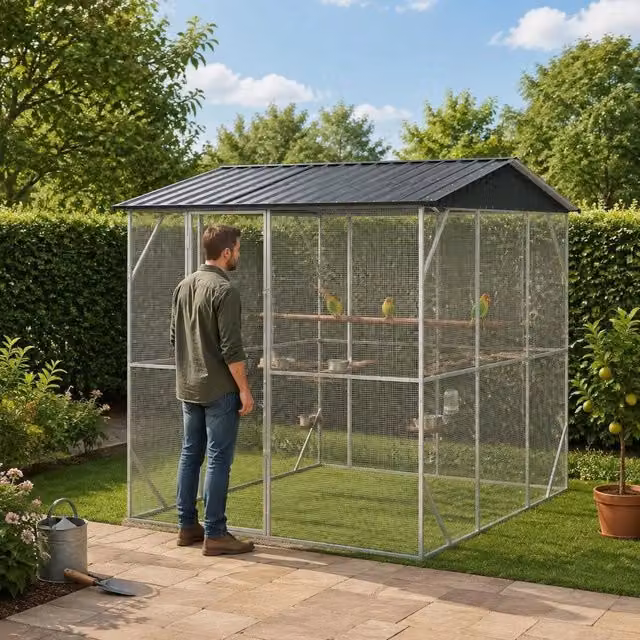 Bird Cage Anthracite 227 X 310 X 247 Cm Galvanized Steel