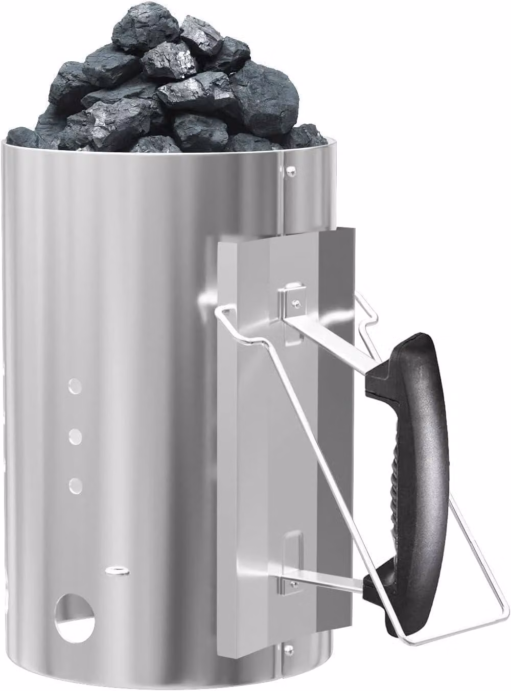 Accendifuoco per carbone, dimensioni 19 cm x 30,5 cm, acciaio verniciato, con maniglia di sicurezza, per barbecue