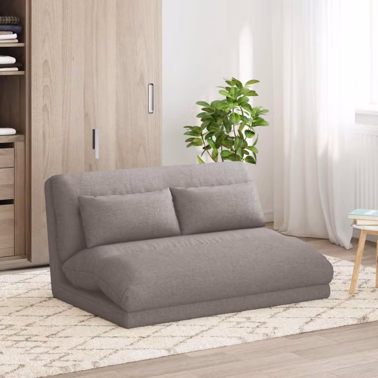 Sedia a pavimento regolabile vidaXL in tessuto beige e grigio