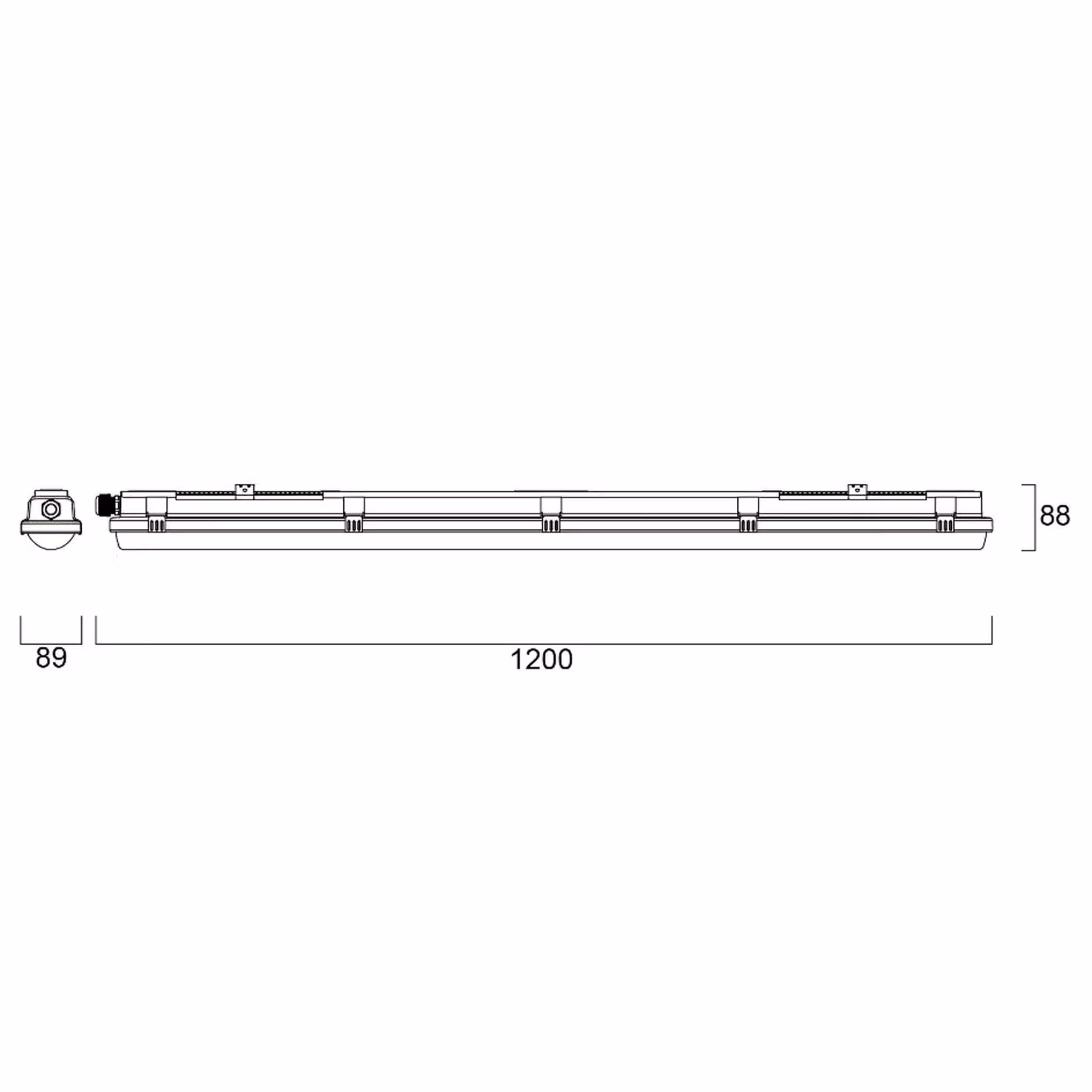 Sylvania Lampada convessa a LED RESISTO, grigio chiaro, 120 cm, 34 W, 840 IP66 RESISTO, Alluminio / Grigio / Zincato, Plastica, Plafoniera