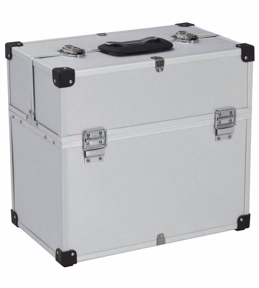 Valigetta per Attrezzi 38x22,5x34 cm Argento in Alluminio