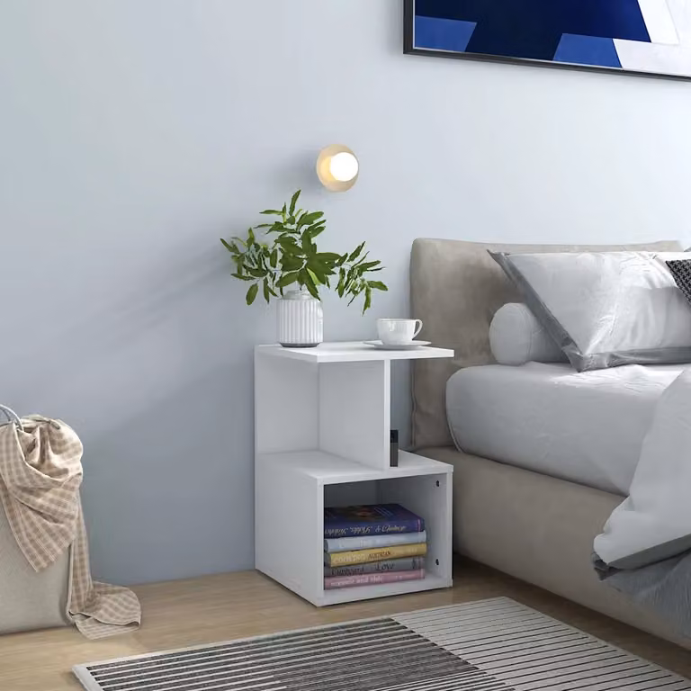 Comodino moderno vidaXL in legno bianco L/P/H: 35 x 35 x 55 cm