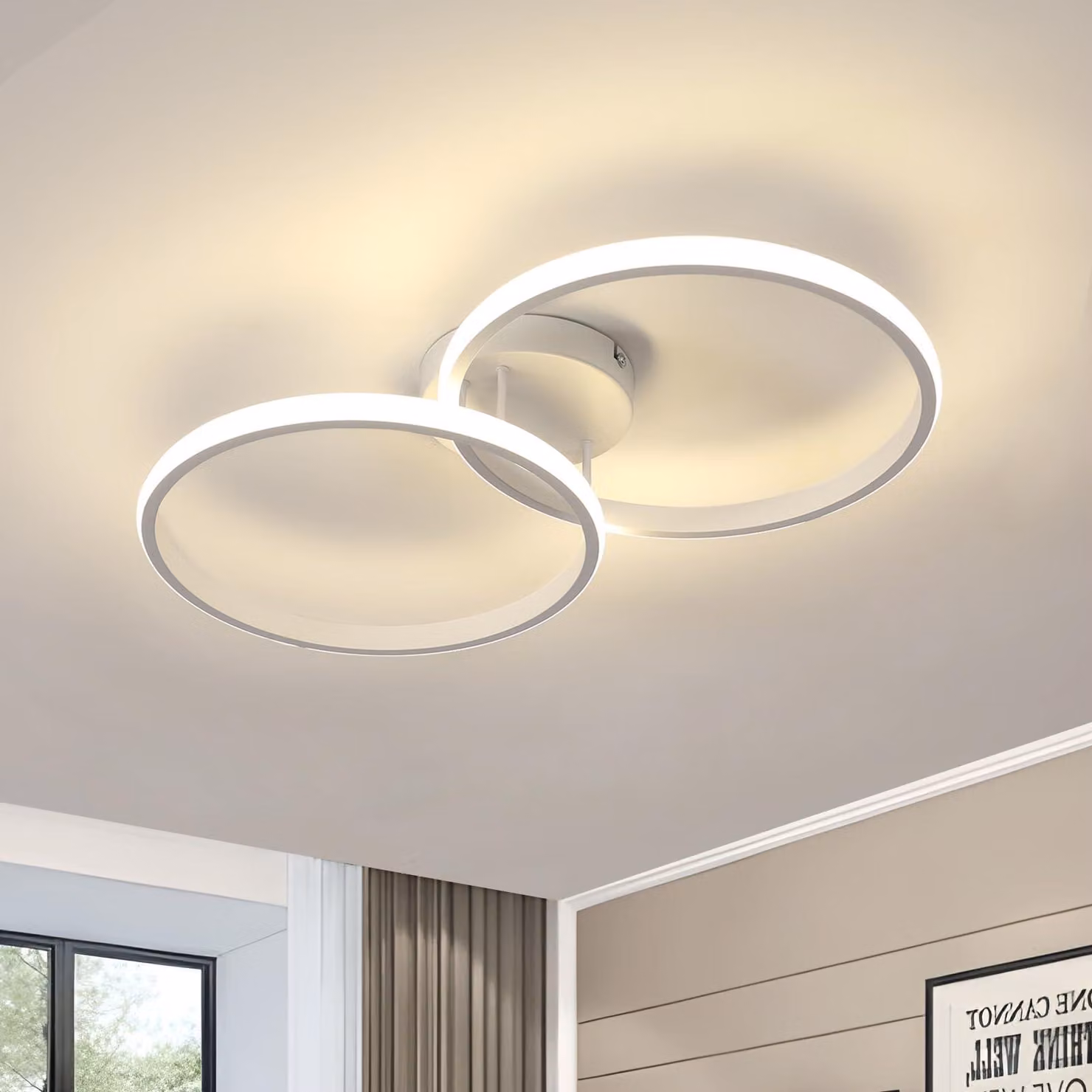 Lampada da soffitto LED Toolight, 42W, 4725 lumen, 4500K, bianco, diametro 54 cm, adatta per il soggiorno, finitura opaca
