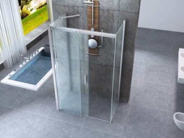 Box doccia rettangolare in cristallo trasparente con trattamento anticalcare e chiusura soft-close, L/P/H: 80 x 100 x 195 cm
