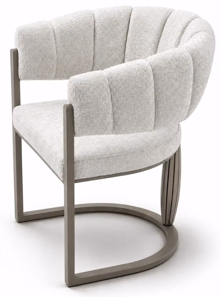 Sedia da pranzo, confortevole, bianca, elegante, armoniosa, moderna