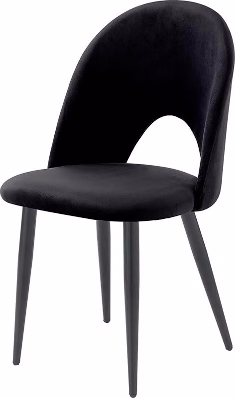 Set di 4 sedie da cucina dal design moderno in velluto Bounty - Nero