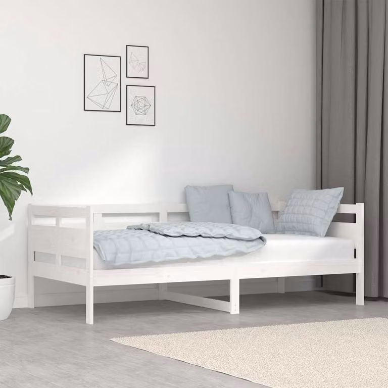 vidaXL Dormeuse Bianca in Legno Massello di Pino L/P: 190 x 90 cm