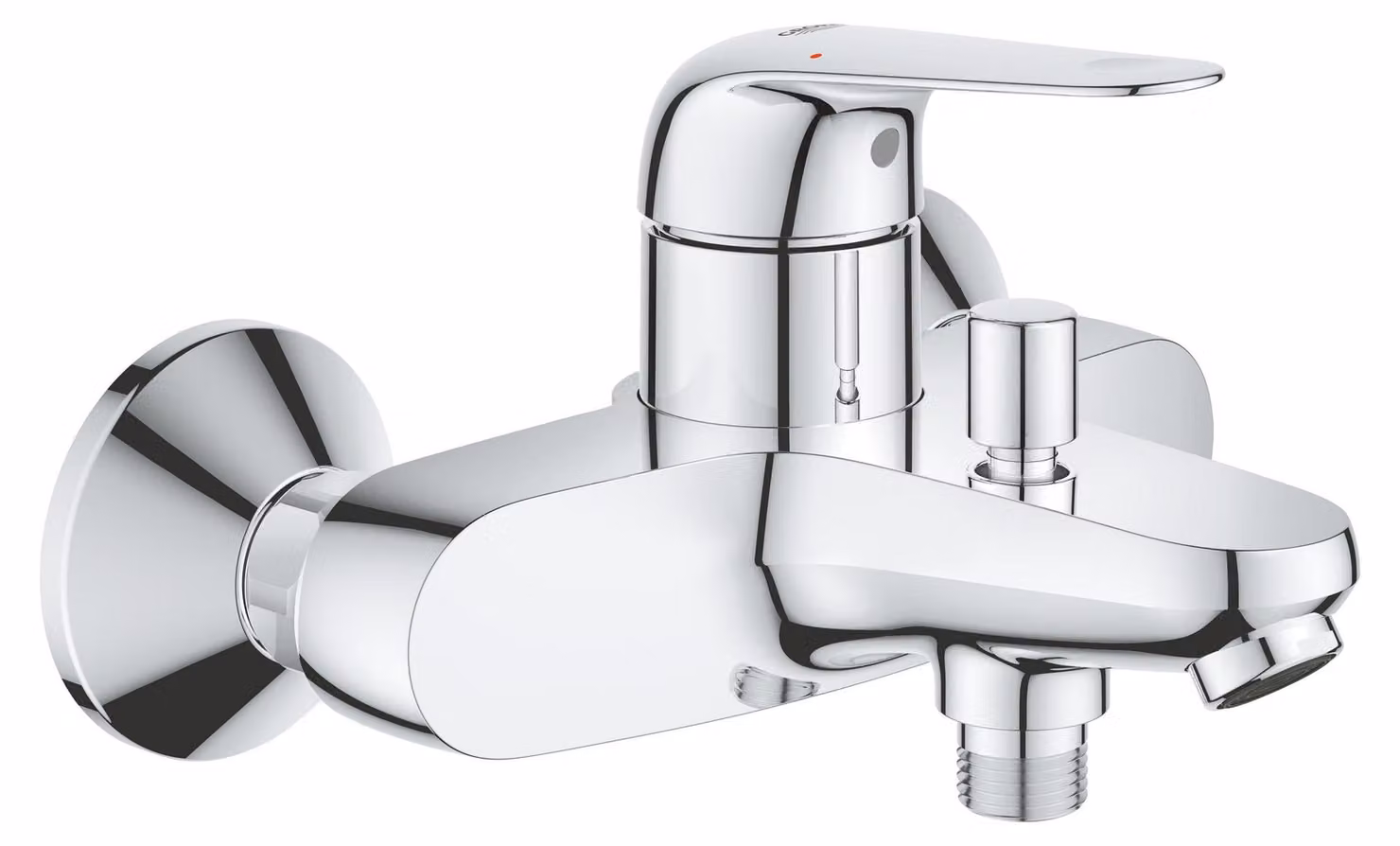 Miscelatore monocomando per bagno, attacco 1/2 pollice, da montare a parete, finitura cromata, peso 2,07 kg